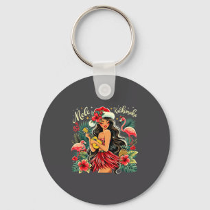 Porte-clés Mele Kalikimaka Noël Hawaïen Fille de Hula Hawaï