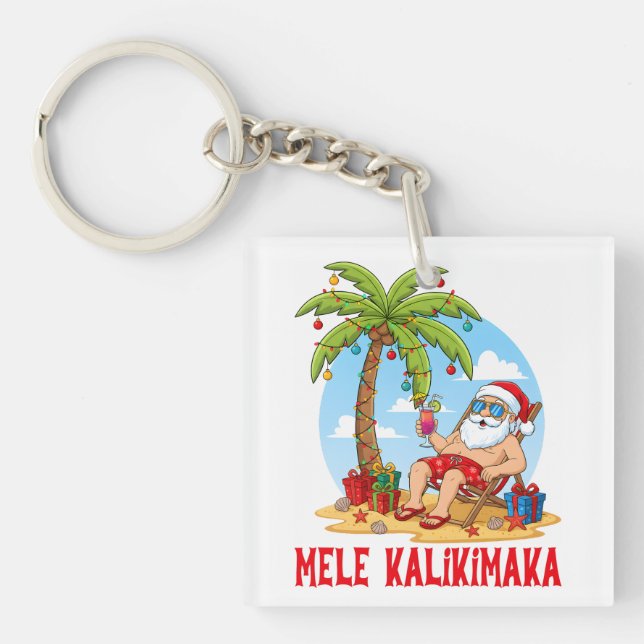 Porte-clés Mele Kalikimaka Santa Christmas (Devant)