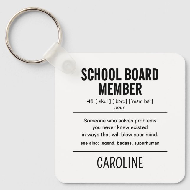 Porte-clés Membre du conseil scolaire personnalisé Amusant (Recto)