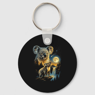 Porte-clés Mème de koala hurlant à la lune drôle koala des an