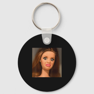 Porte-clés Meme de visage de poupée drôle dégoûtant 