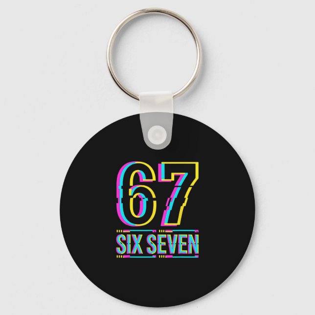 Porte-clés Mème Gen Alpha Six Seven 6 7  (Recto)