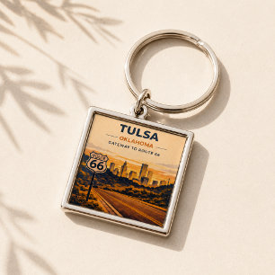 Porte-clés Mémoire de la ligne d'horizon de la route 66 de Tu