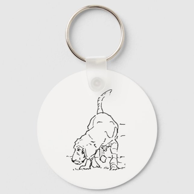 Porte-clés Mémoire pour amateur de chiens, illustration de Be (Recto)