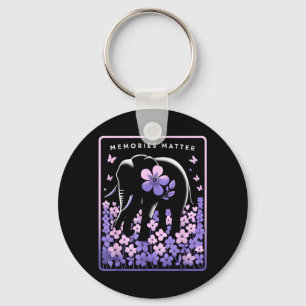 Porte-clés Mémoires Éléphant Violet Alzheimer Sensibilisation