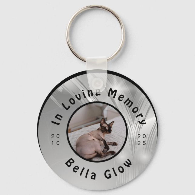Porte-clés Mémorial de chat Sphynx en argent - Art de souveni (Recto)