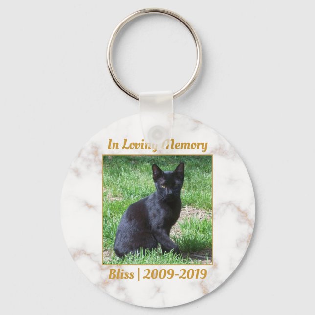 Porte-clés Mémorial en marbre blanc et or (Recto)