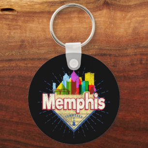 Porte-clés Memphis Tennessee United States Retro Skyline