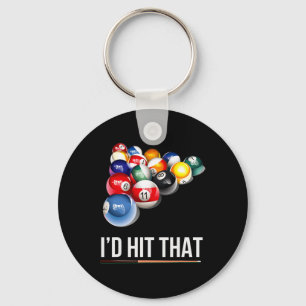 Porte-clés Mens Funny Pool ID cadeau frapper ce billard joueu