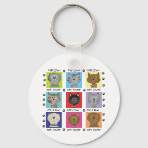 Porte-clés Meow Amoureux des chats Tshirts et cadeaux