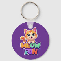 Meow Fun - Cute Smiling Cat Keychain
