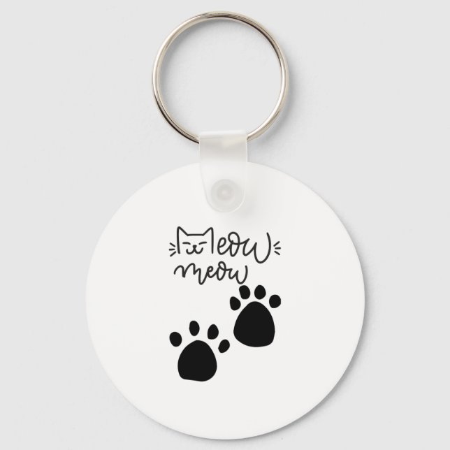 Porte-clés MEOW MEOW MEOW AMOUREUX DE LES CHATS DESIGN #CatLa (Recto)