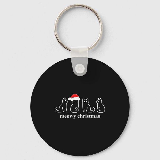 Porte-clés Meowy Catmas Cat Christmas Cute Kitten Cats Santa  (Recto)