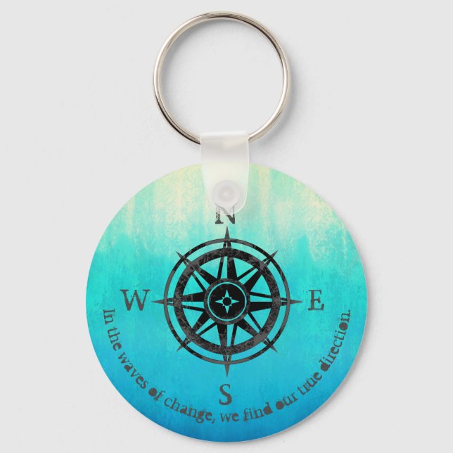 Porte-clés Mer Ombre turquoise (Recto)