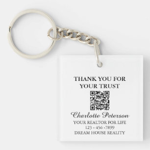 Porte-clés Merci Agent Immobilier avec Code QR