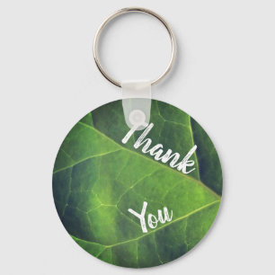 Porte-clés Merci Bright Green Leaf Photo Appréciation