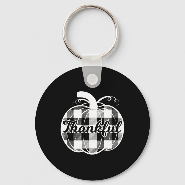 Porte-clés Merci Citrouille mignon Thanksgiving Automne Pla d (Recto)