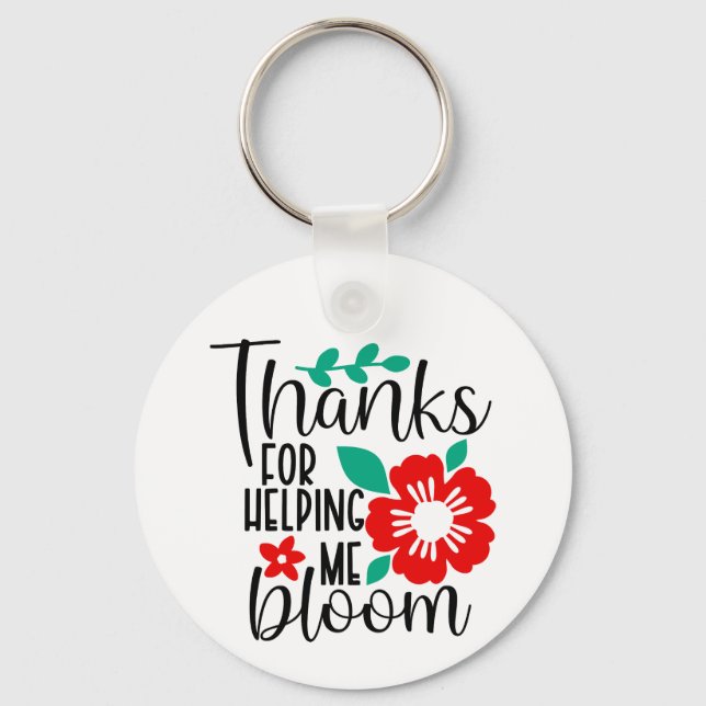 Porte-clés Merci de m'aider Bloom Appréciation de l'enseignan (Recto)