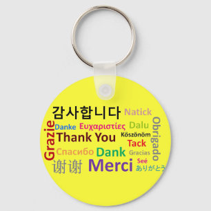 Porte-clés Merci, Gracias, Merci, Dank