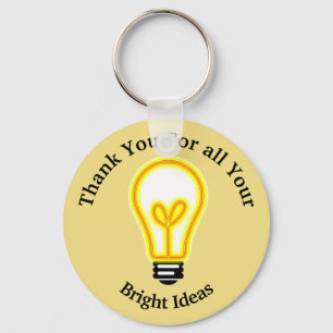 Porte-clés Merci Idées lumineuses Jaune employé de l'ampoule