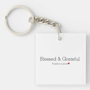 Porte-clés Merci Jésus Béni et reconnaissant Faith Heart
