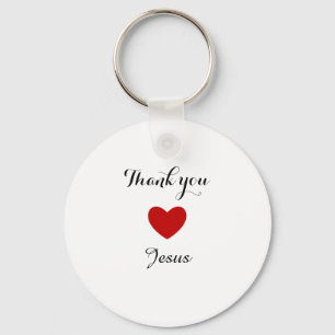 Porte-clés Merci Jésus Coeur de foi chrétienne moderne