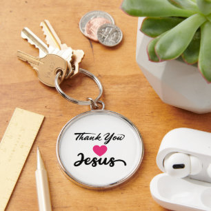 Porte-clés Merci Jésus Coeur de foi chrétienne moderne