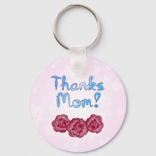 Porte-clés Merci Maman avec une fleur d'œillet pour la fête d