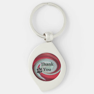Porte-clés Merci Pet Sitter Chien Walker Red Swirl