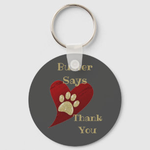 Porte-clés Merci Pet Sitter Dog Walker Empreinte de patte Mer