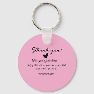 Porte-clés Merci pour l'achat des détails de la famille rose