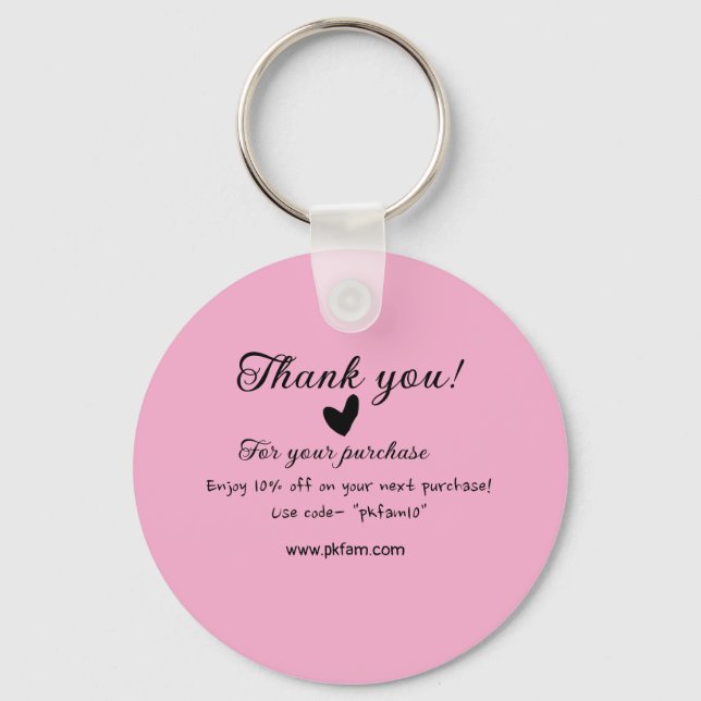 Porte-clés Merci pour l'achat des détails de la famille rose (Recto)