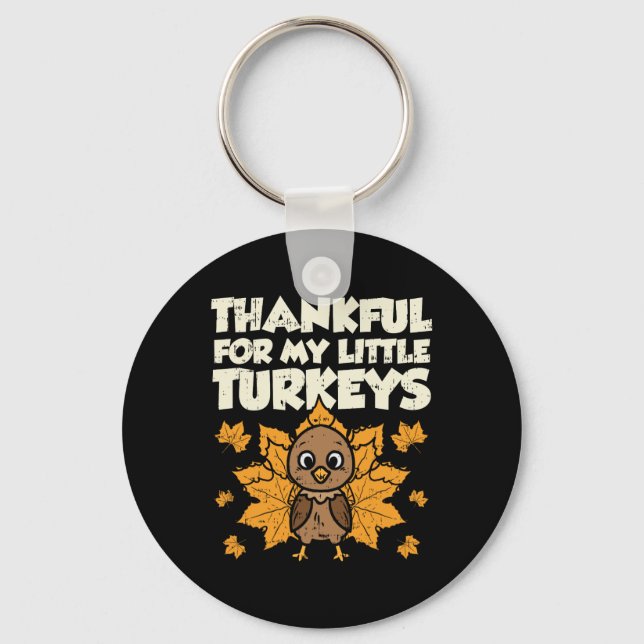 Porte-clés Merci Pour Mes Petites Dindons Thanksgiving Teache (Recto)