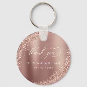 Porte-clés Merci Rose Gold Parties scintillant mariage Faveur