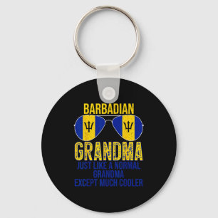 Porte-clés Mère barbadienne drapeau de la Barbade lunettes de
