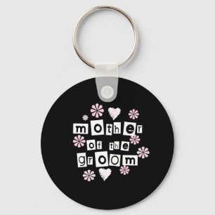 Porte-clés Mère de blanc de marié sur le noir