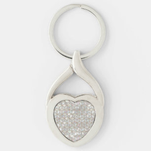 Porte-clés Mère De Carreaux De Perle Coeur