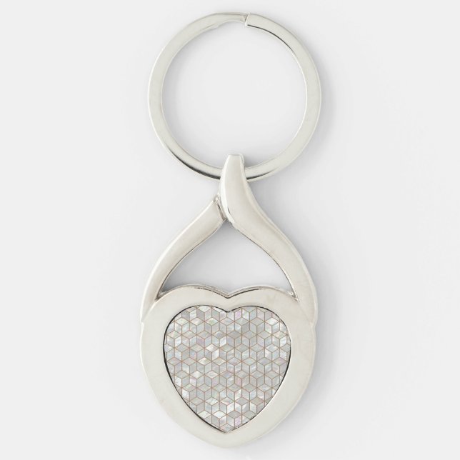 Porte-clés Mère De Carreaux De Perle Coeur (Devant)