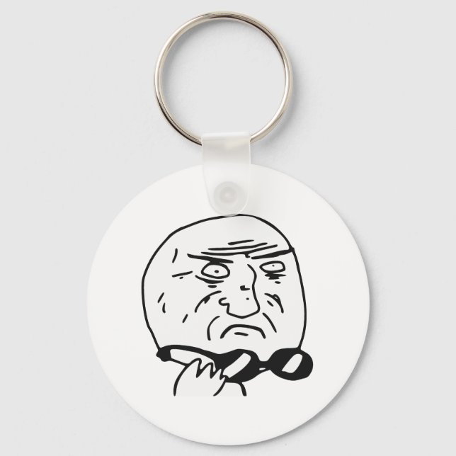 Porte-clés Mère de Dieu Rage Face Mème comique (Recto)