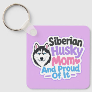 Porte-clés Mère de Husky Sibérien et fière de l'être