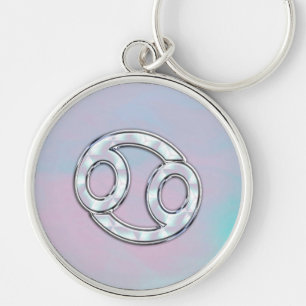 Porte-clés Mère de Pearl Style Cancer Zodiac Signal Décor