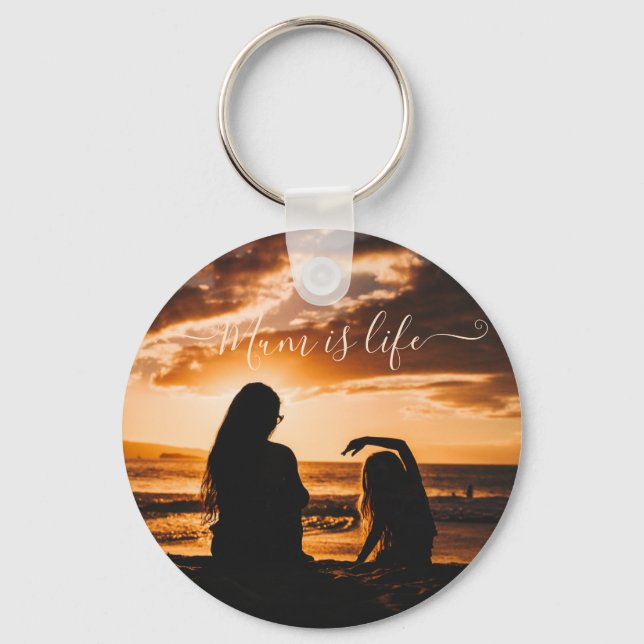 Porte-clés Mère et fille sur la plage porte - clé (Recto)