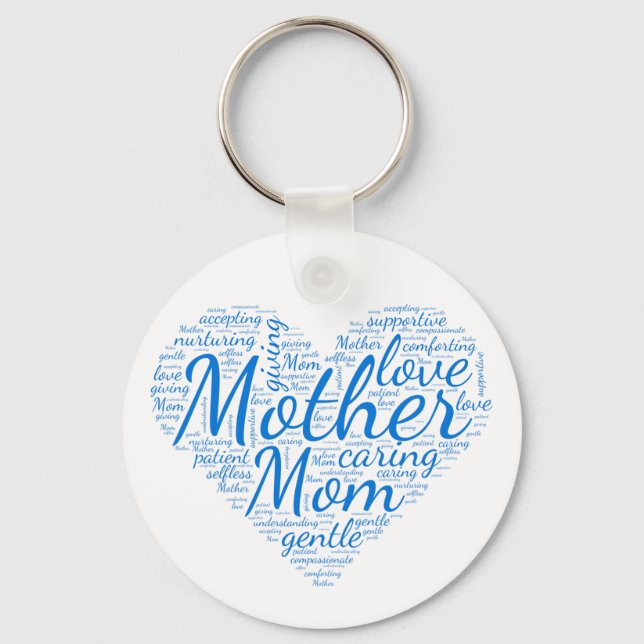 Porte-clés Mère Inspiration Coeur Aimer Mots Gros (Recto)