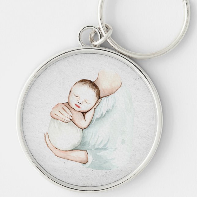 Porte-clés Mère moderne mignonne et bébé Doula sage-femme Aqu (Devant)