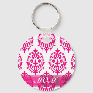 Porte-clés mères damas rose moderne