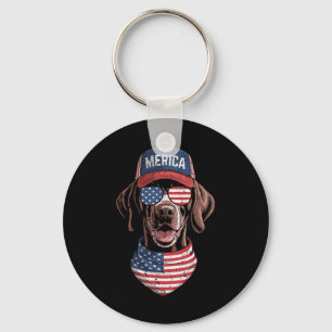 Porte-clés Merica Gsp Dog 4 juillet Us American Flag Usa Pa
