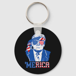 Porte-clés Merica Trump 4 juillet heureux Trump Drapeau améri