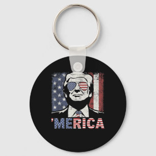 Porte-clés Merica Trump 4 juillet heureux Trump Drapeau améri