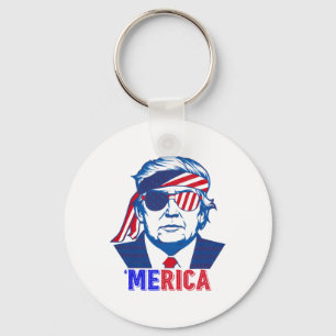 Porte-clés Merica Trump 4 juillet heureux Trump Drapeau améri