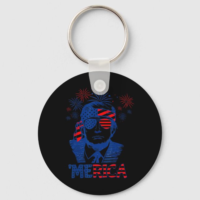Porte-clés Merica Trump 4 juillet heureux Trump Drapeau améri (Recto)